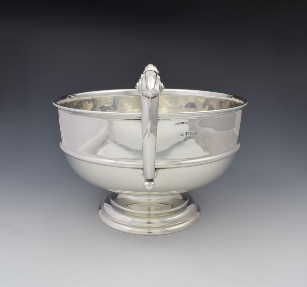 Large Edwardian Silver Twin Handled Table Rose Bowl View III