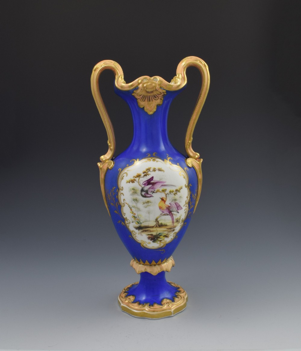 Large Coalport Vase With Sevres Style Birds By Randall c.1845 View III