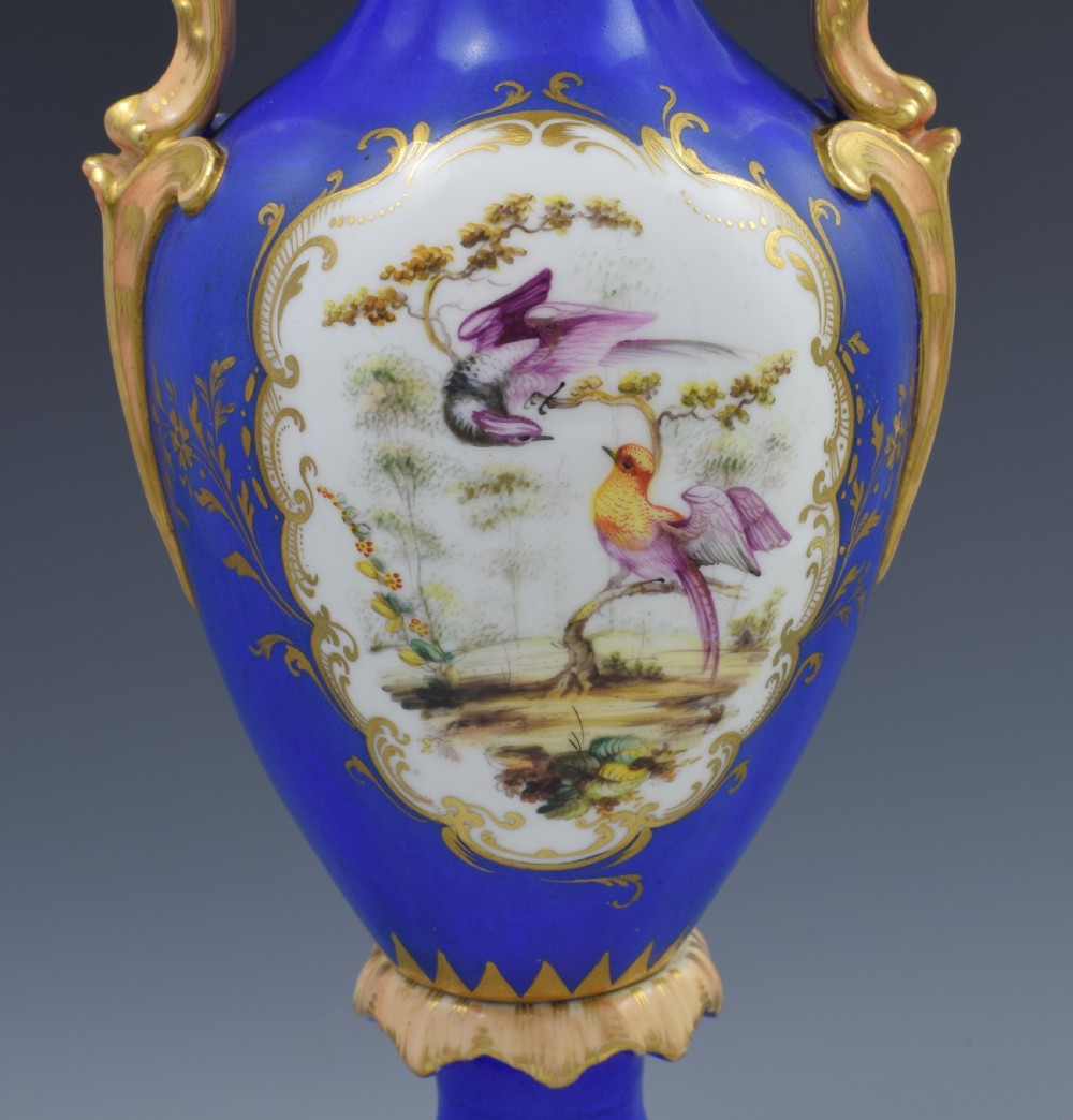 Large Coalport Vase With Sevres Style Birds By Randall c.1845 View V