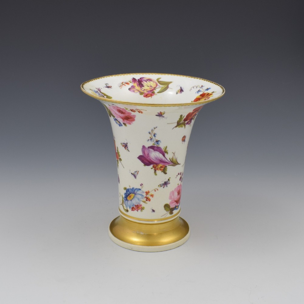 Fine Derby Porcelain Flared Spill Vase Floral Decoration, c.1820 View V