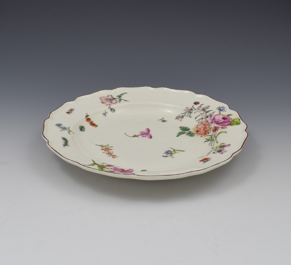 Chelsea Porcelain Red Anchor Period Floral Dessert Plate c.1753-58 View IX