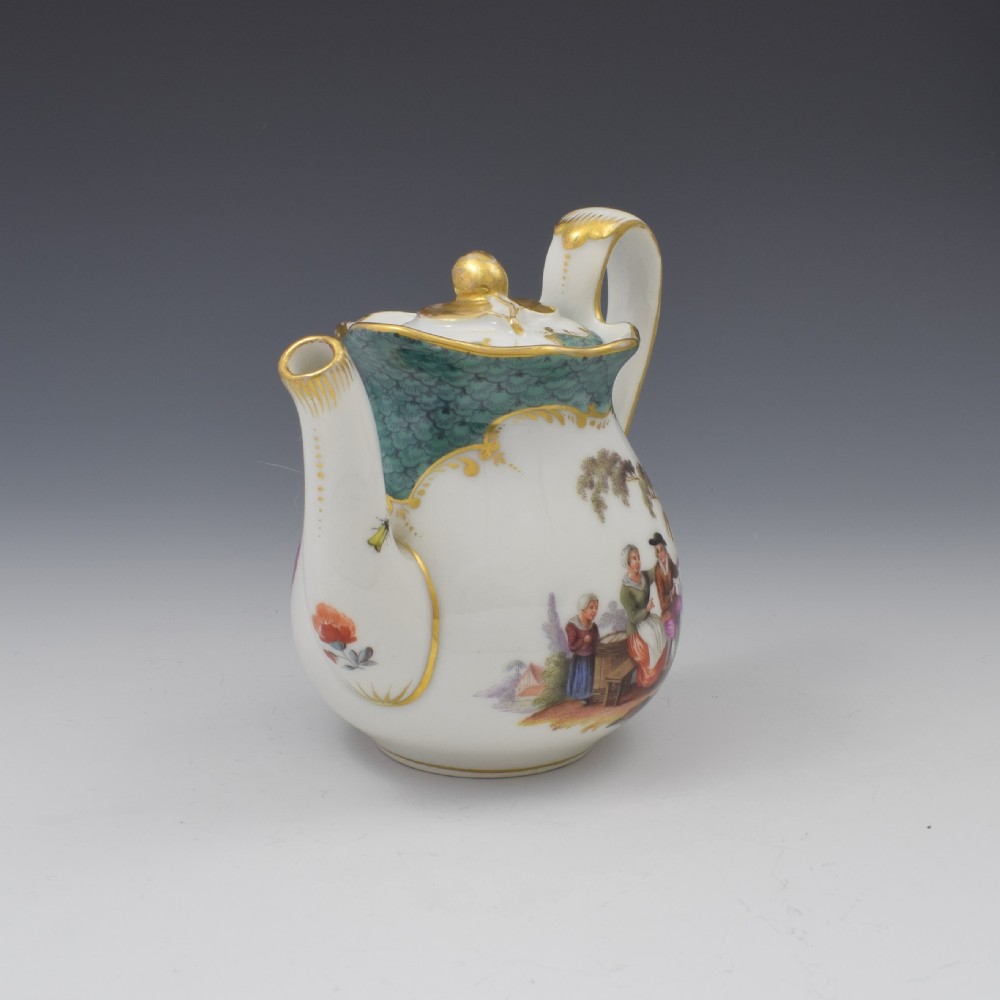 Pretty 19th Century Meissen Porcelain Small Teapot & Cover View II