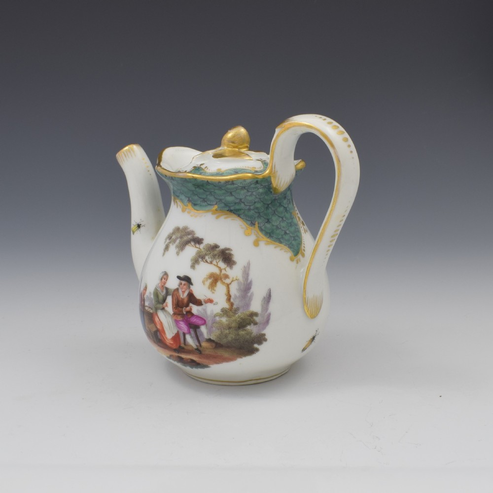 Pretty 19th Century Meissen Porcelain Small Teapot & Cover View VIII