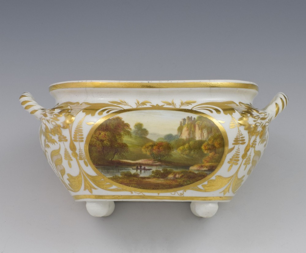 Derby Porcelain Sucrier & Cover Landscapes Berkshire & Wales c.1815 View XIV