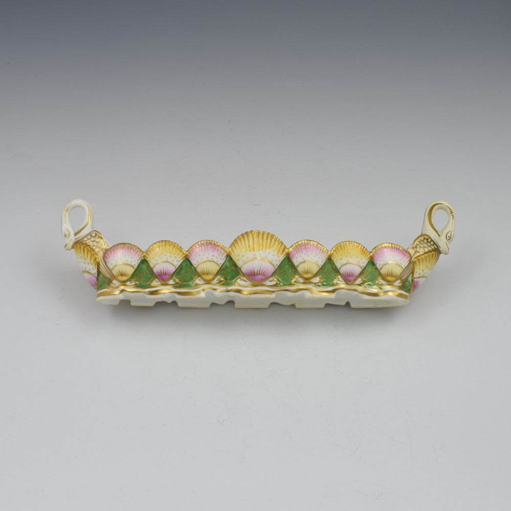 Unusual English Porcelain Scallop Shell Pen Tray Probably Coalport c.1820 View VII