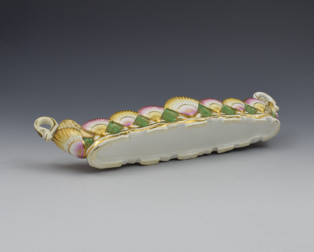 Unusual English Porcelain Scallop Shell Pen Tray Probably Coalport c.1820 View XII