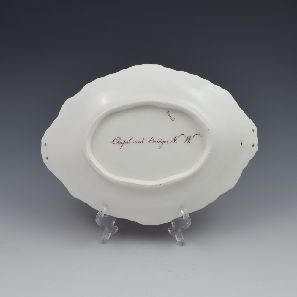 Spode Porcelain Dessert Dish Landscape View Chapelizod Bridge c.1825 View VI