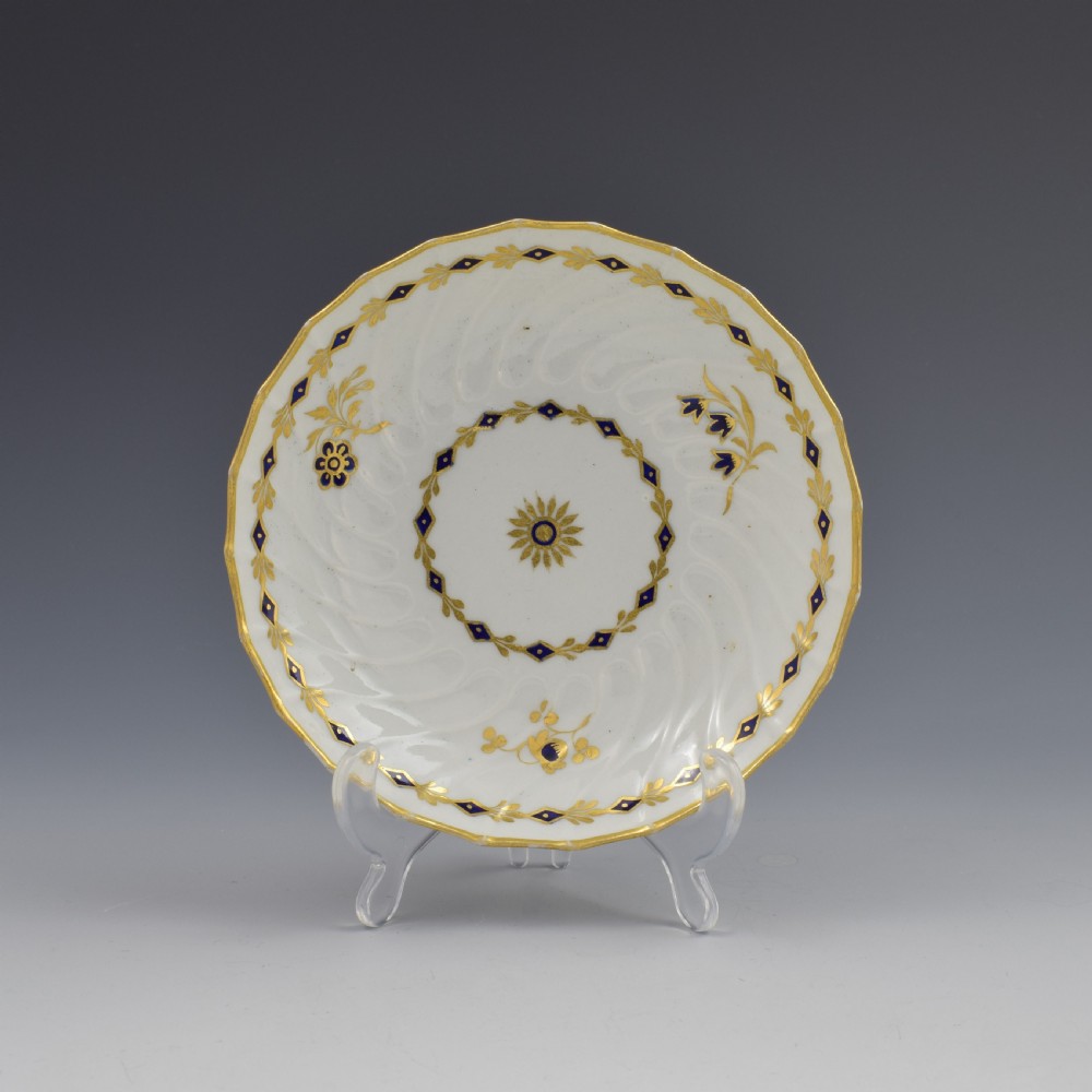 Flight Period Worcester Porcelain Spiral Fluted Trio, Tea Bowl, Cup & Saucer View II