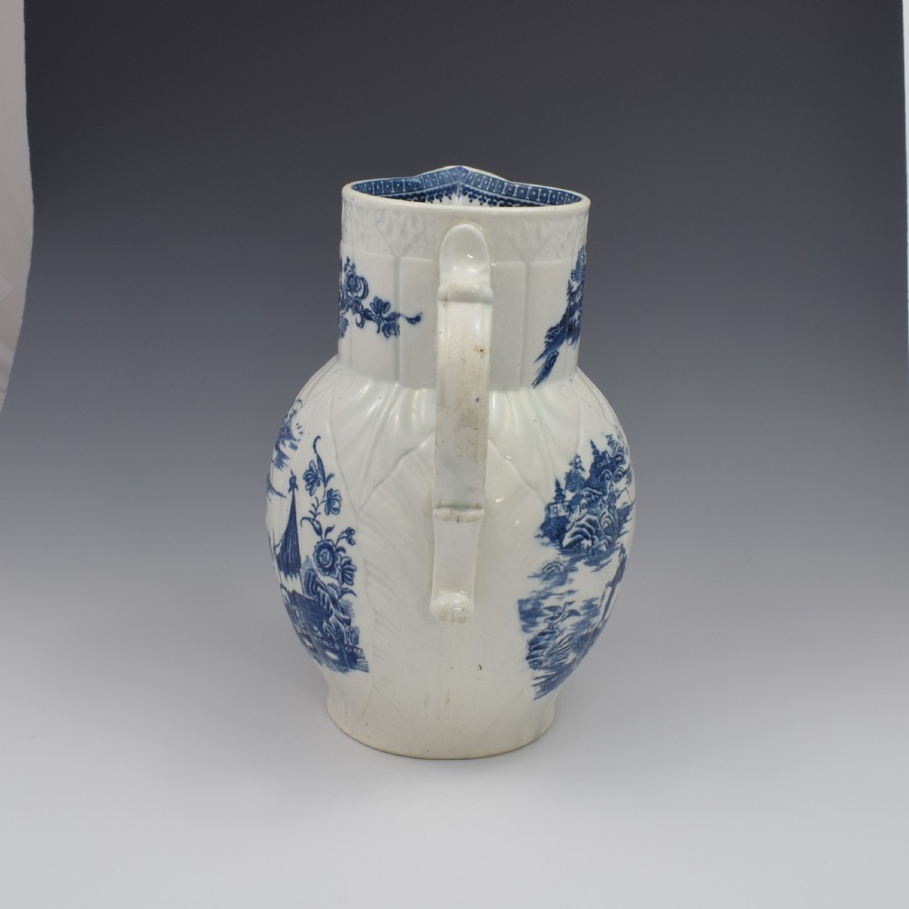Caughley Porcelain Mask Jug Fisherman & Cormorant Pattern 
 View IV