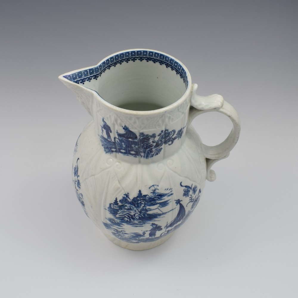 Caughley Porcelain Mask Jug Fisherman & Cormorant Pattern 
 View V