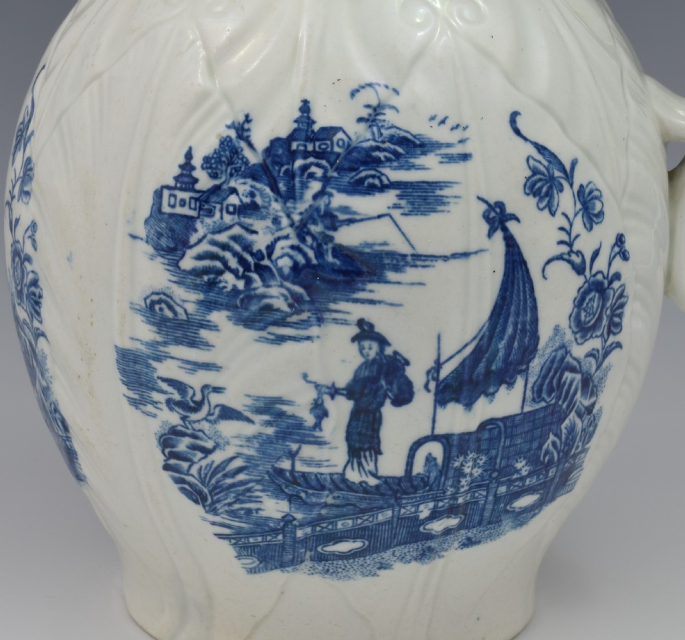 Caughley Porcelain Mask Jug Fisherman & Cormorant Pattern 
 View VI