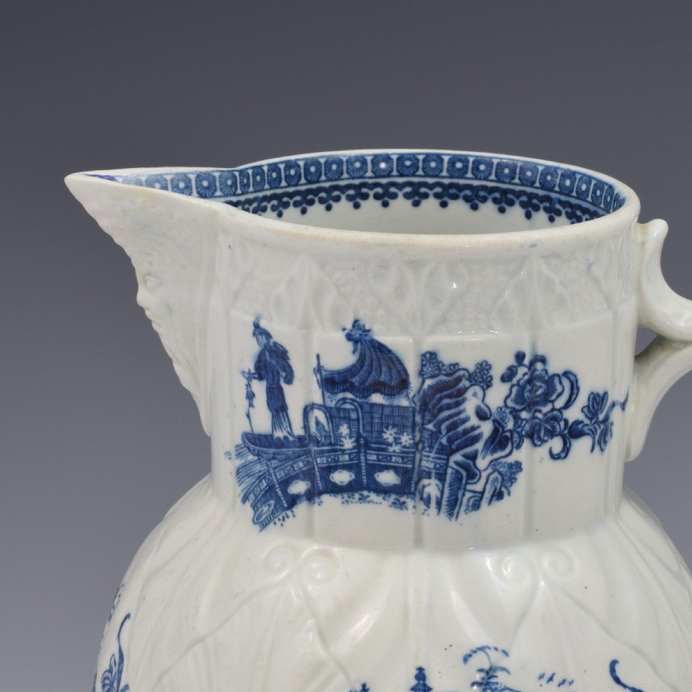 Caughley Porcelain Mask Jug Fisherman & Cormorant Pattern 
 View VII