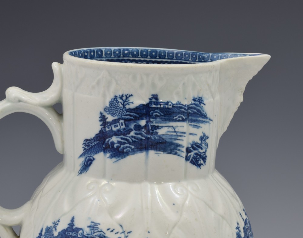 Caughley Porcelain Mask Jug Fisherman & Cormorant Pattern 
 View VIII