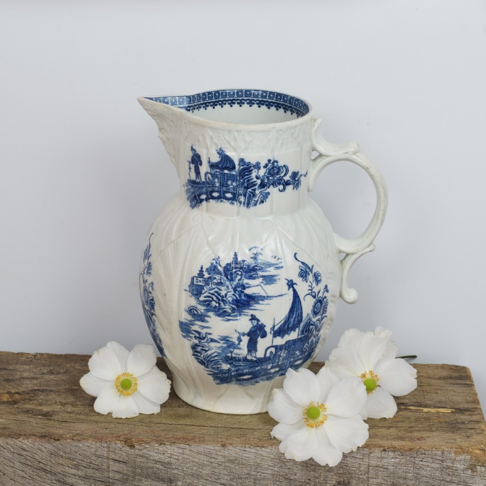 Caughley Porcelain Mask Jug Fisherman & Cormorant Pattern 
 View XIV