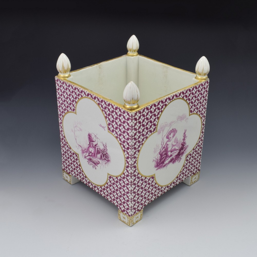 Large Victorian Minton Sevres Style Square Jardiniere View II