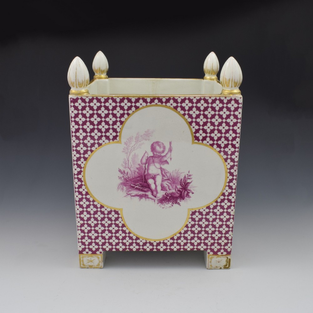 Large Victorian Minton Sevres Style Square Jardiniere View III