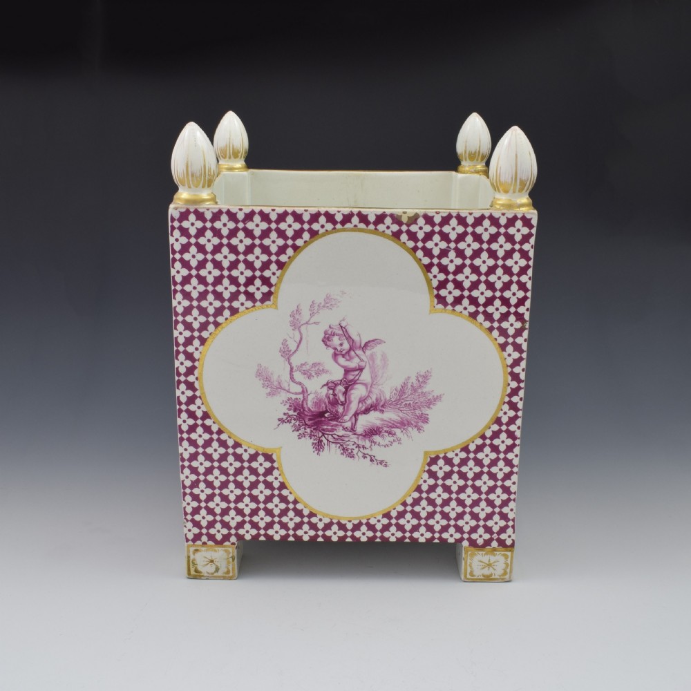 Large Victorian Minton Sevres Style Square Jardiniere View IV
