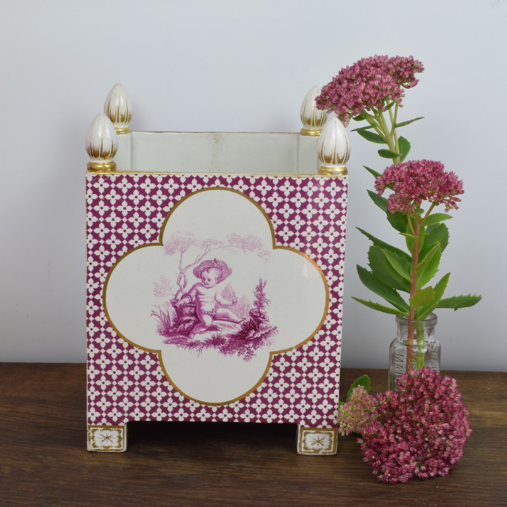 Large Victorian Minton Sevres Style Square Jardiniere View XVI