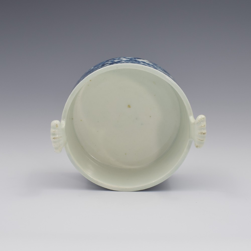 First Period Worcester Porcelain Butter Tub & Stand Fence Pattern c.1770 View VII
