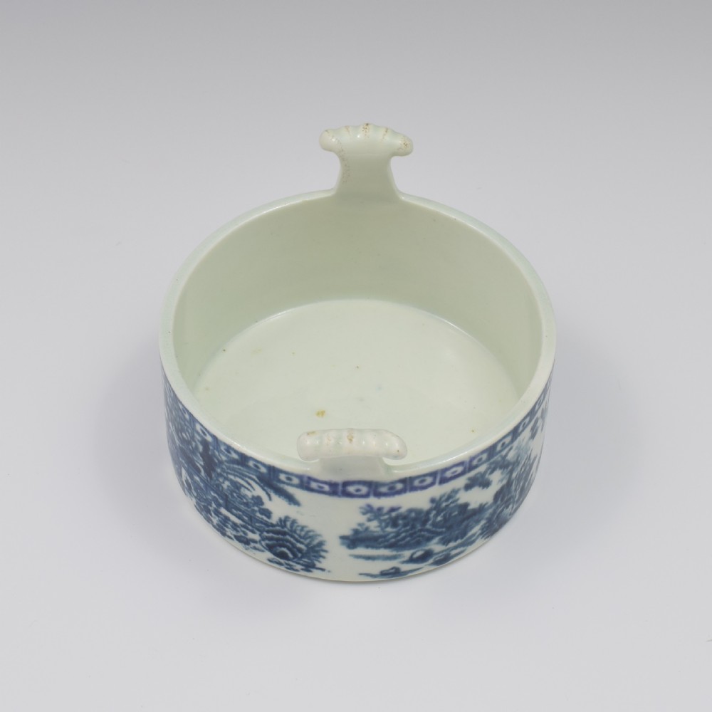 First Period Worcester Porcelain Butter Tub & Stand Fence Pattern c.1770 View VIII