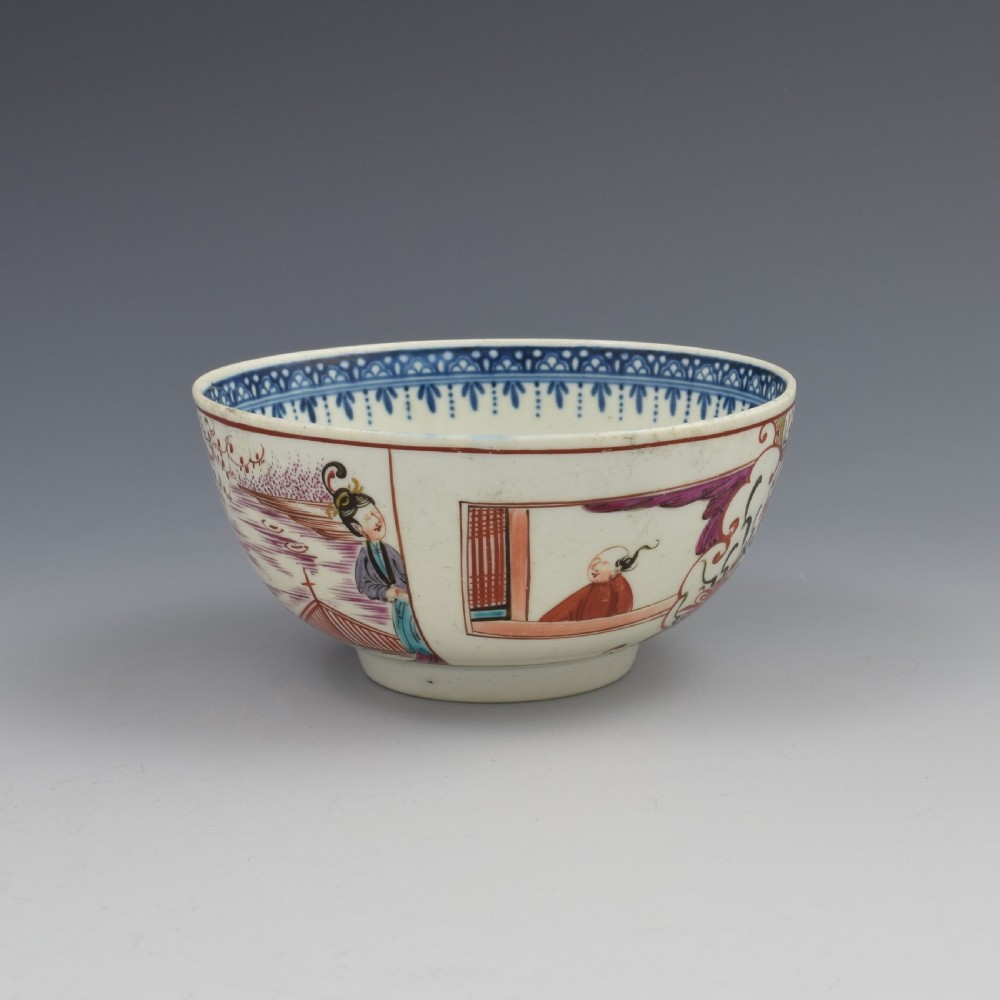 First Period Worcester Porcelain Boy In The Window Slop Bowl 