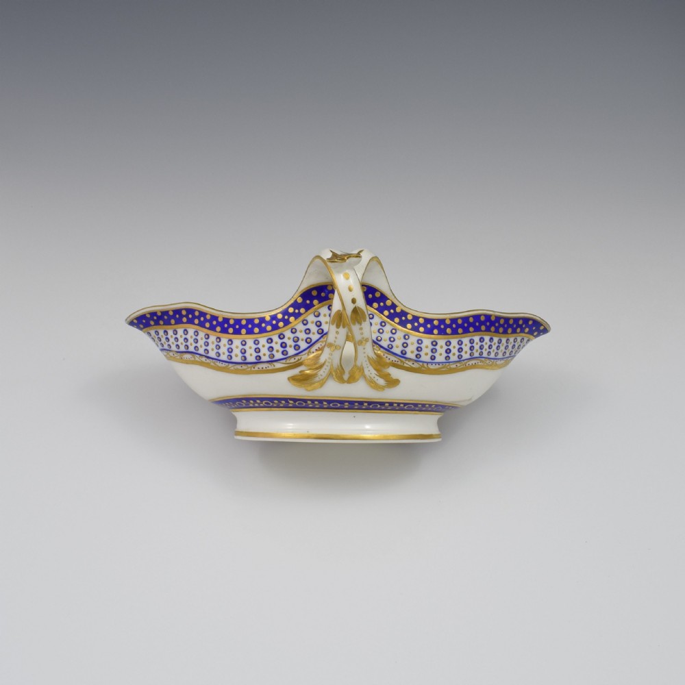 18th Century Sevres Porcelain Sauciere A Deux Sauceboat & Plate Pois Bleu 1788 View VIII