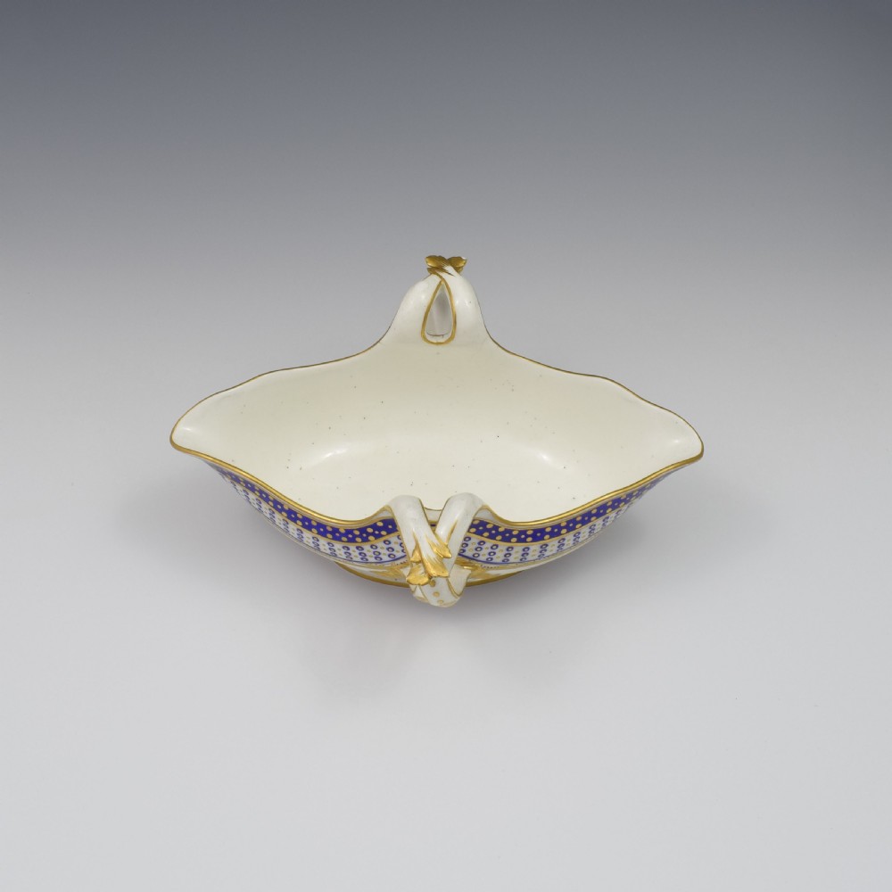 18th Century Sevres Porcelain Sauciere A Deux Sauceboat & Plate Pois Bleu 1788 View IX