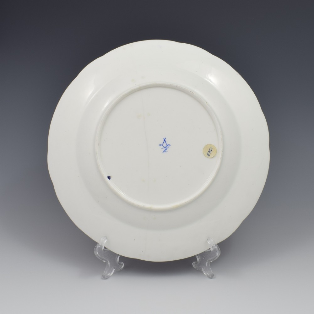 18th Century Sevres Porcelain Sauciere A Deux Sauceboat & Plate Pois Bleu 1788 View XVI