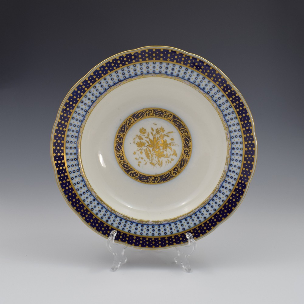18th Century Sevres Porcelain Sauciere A Deux Sauceboat & Plate Pois Bleu 1788 View XVII