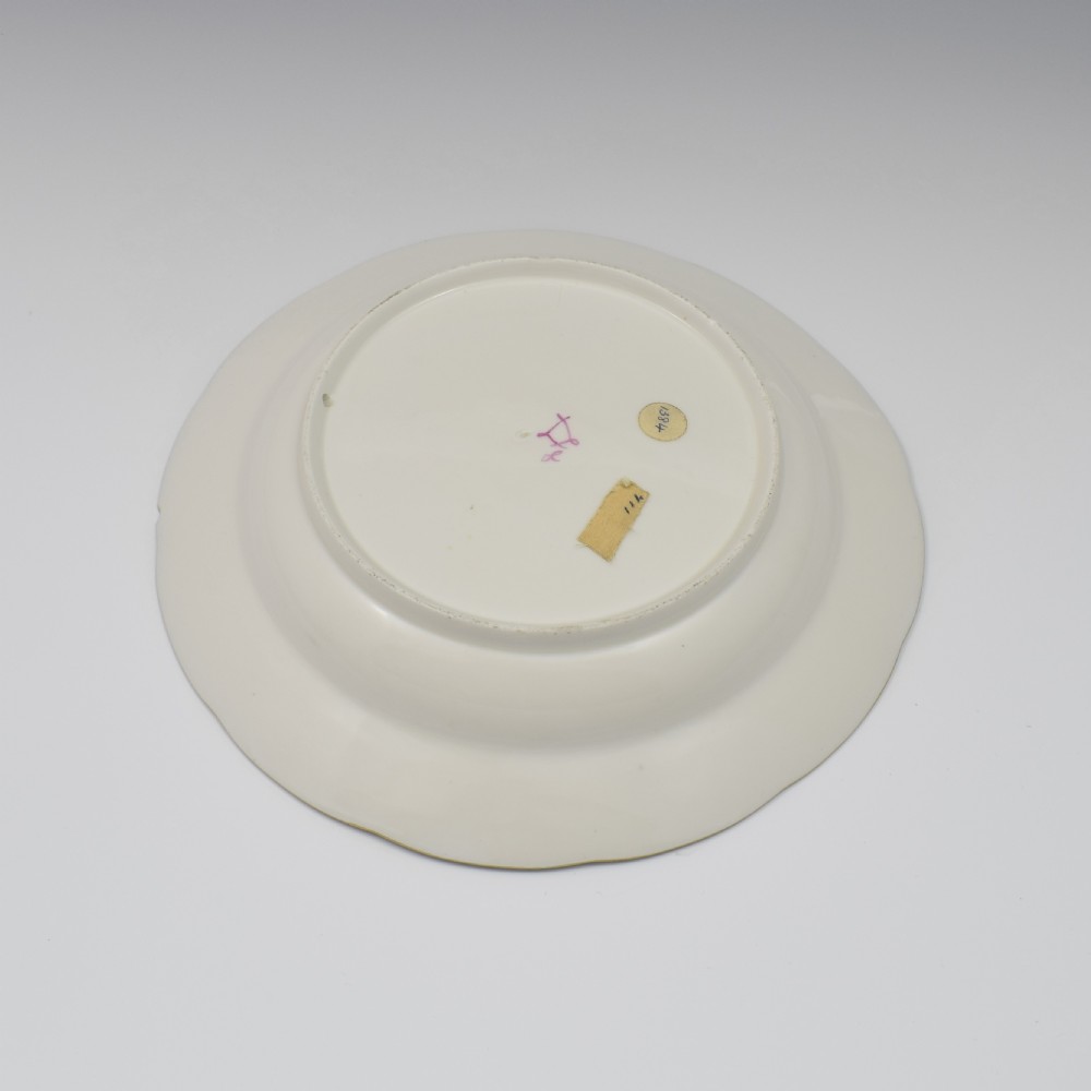 18th Century Sevres Porcelain Sauciere A Deux Sauceboat & Plate Pois Bleu 1788 View XVIII