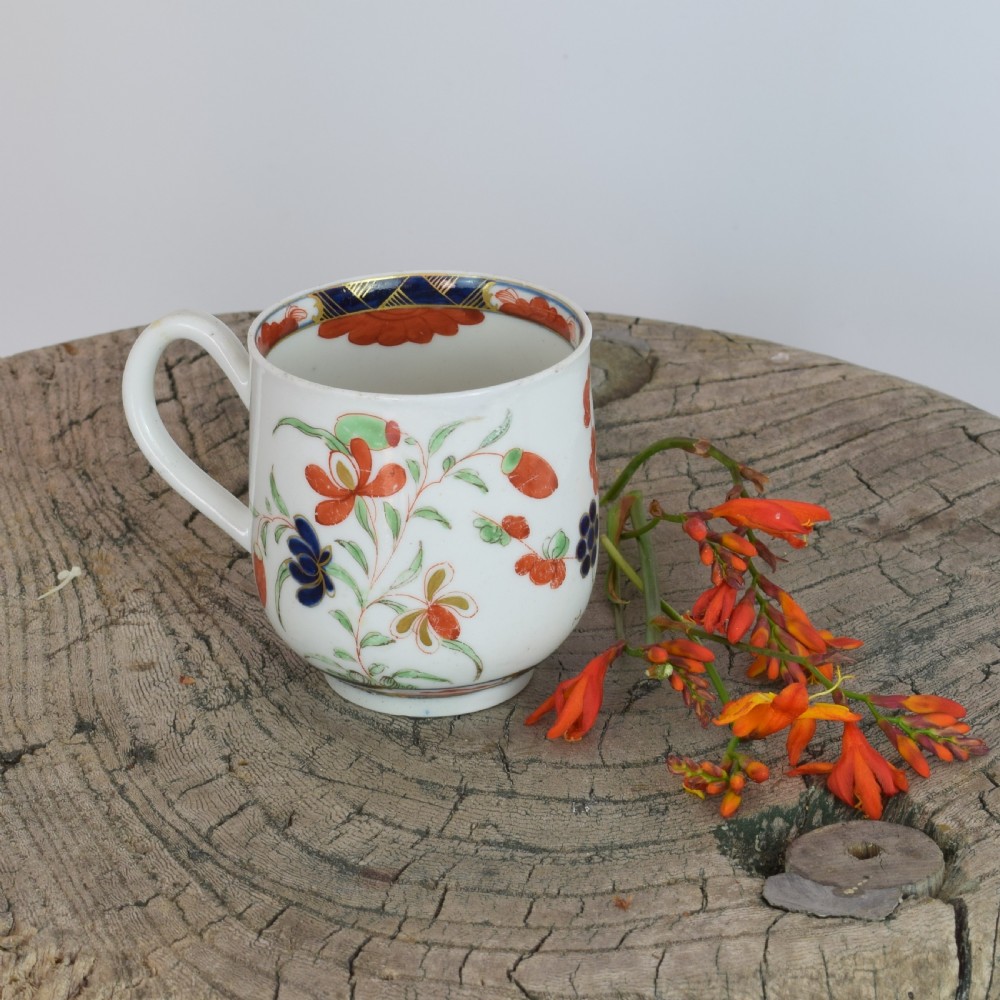 First Period Worcester Porcelain Kempthorne Pattern Coffee Cup c.1770 View VIII