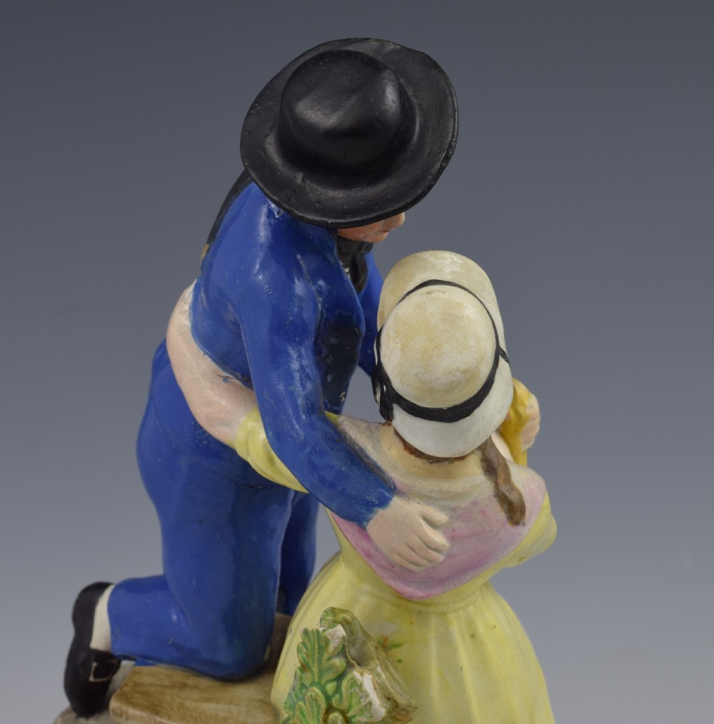 Early 19th Century Pearlware Marine Figure Group Sailor's Return  View X