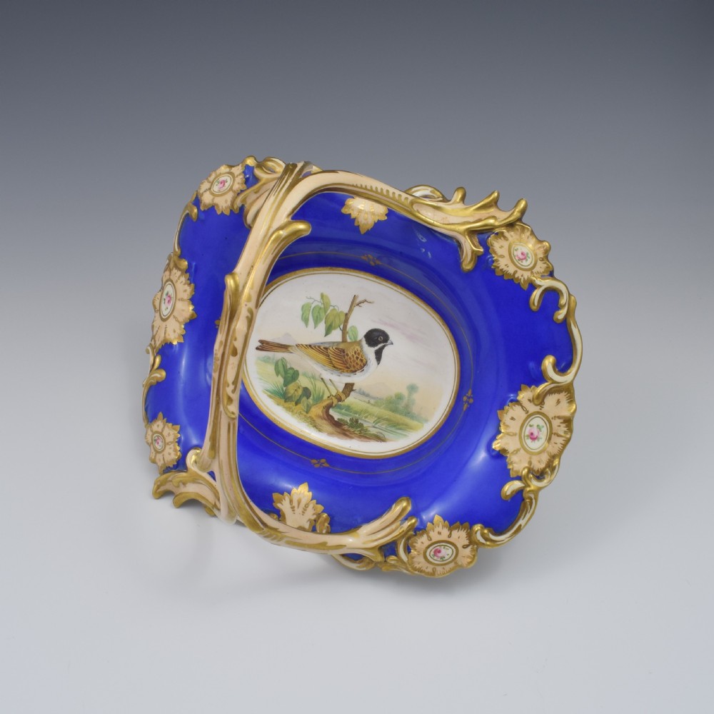 Fine & Large Alcock Rococo Porcelain Ornithological Basket c.1845 View IX
