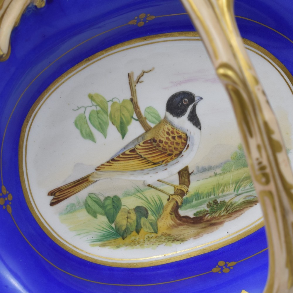 Fine & Large Alcock Rococo Porcelain Ornithological Basket c.1845 View XI