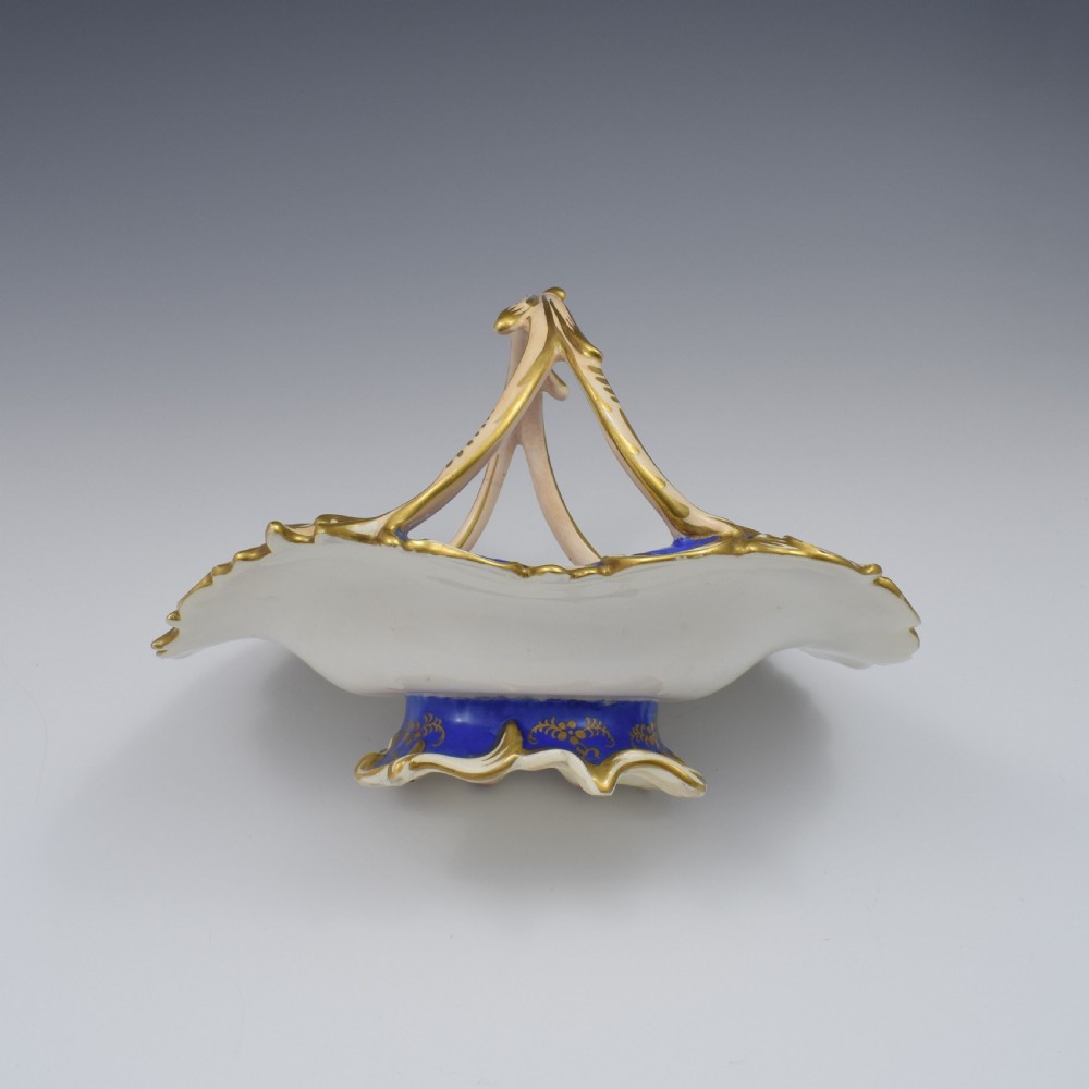 Fine & Large Alcock Rococo Porcelain Ornithological Basket c.1845 View XII