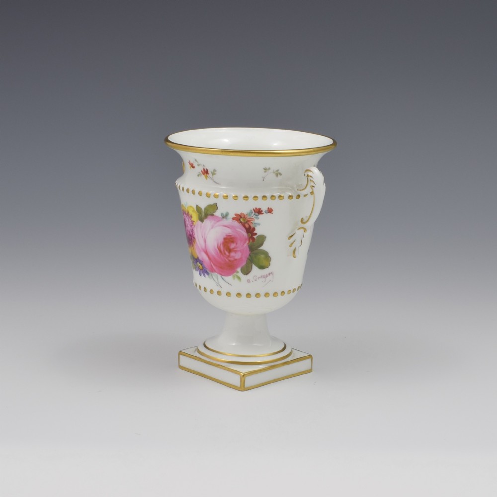 Royal Crown Derby Porcelain Vase Artist Signed Albert Gregory 1915  View II