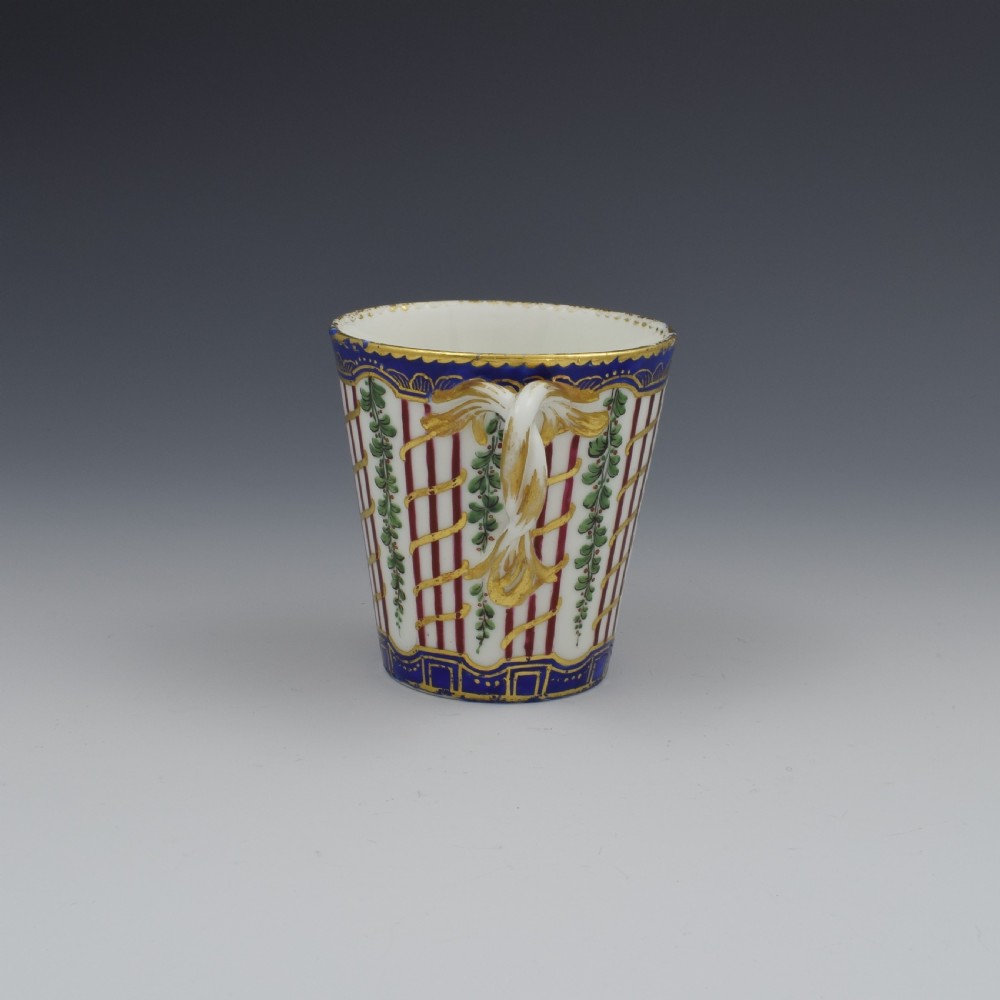 18th Century Sevres Porcelain Trembleuse Cup & Saucer Hop Trellis View VII