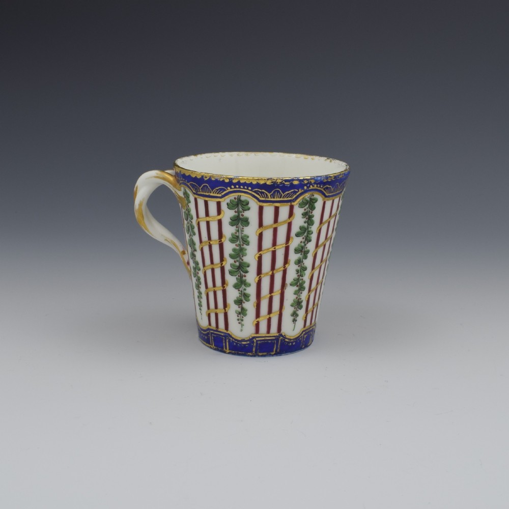 18th Century Sevres Porcelain Trembleuse Cup & Saucer Hop Trellis View VIII