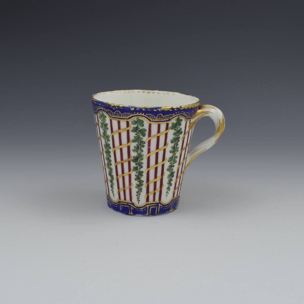 18th Century Sevres Porcelain Trembleuse Cup & Saucer Hop Trellis View IX