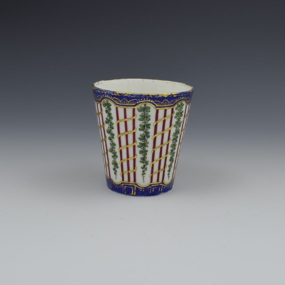 18th Century Sevres Porcelain Trembleuse Cup & Saucer Hop Trellis View X