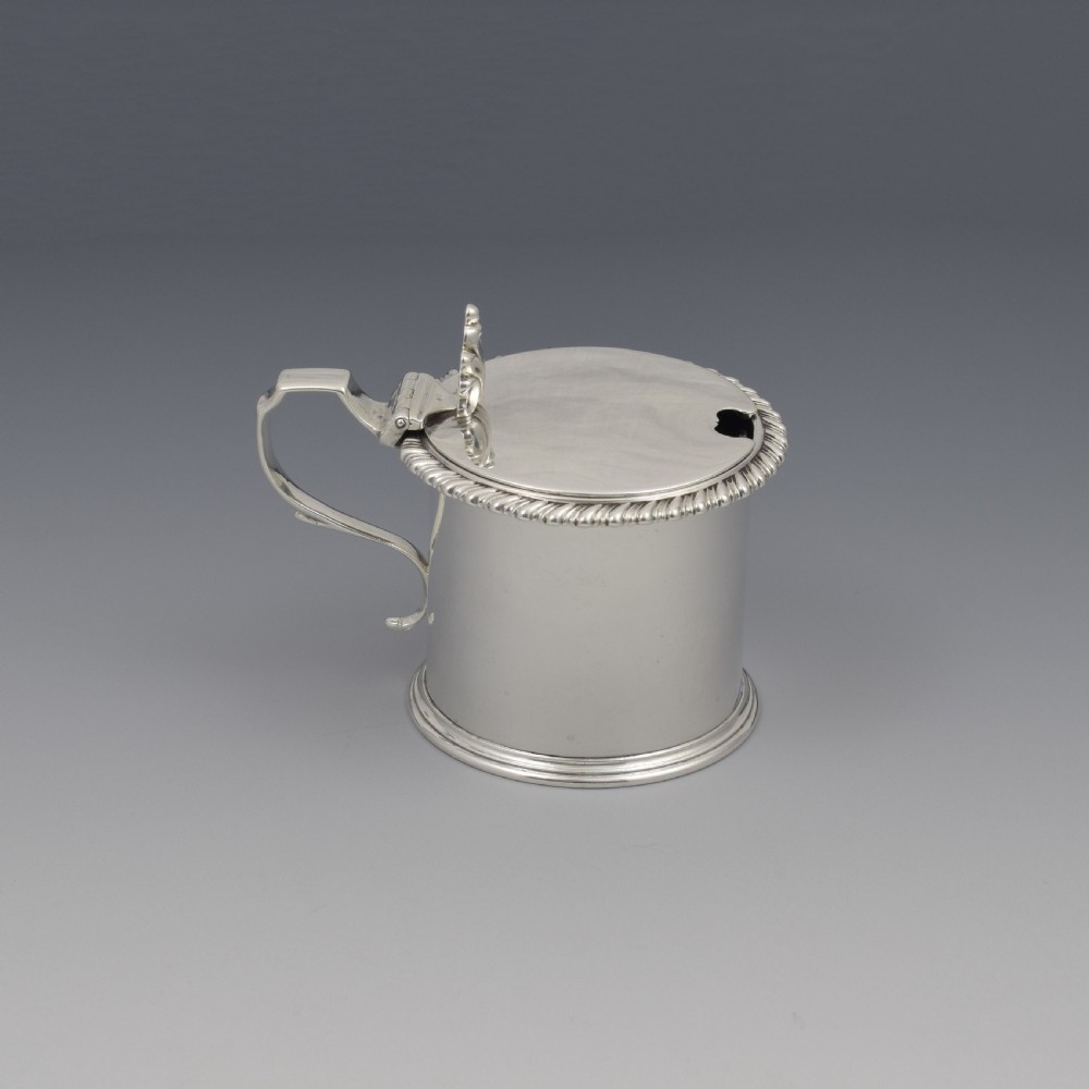 Victorian Silver Drum Mustard Pot London 1866 View II