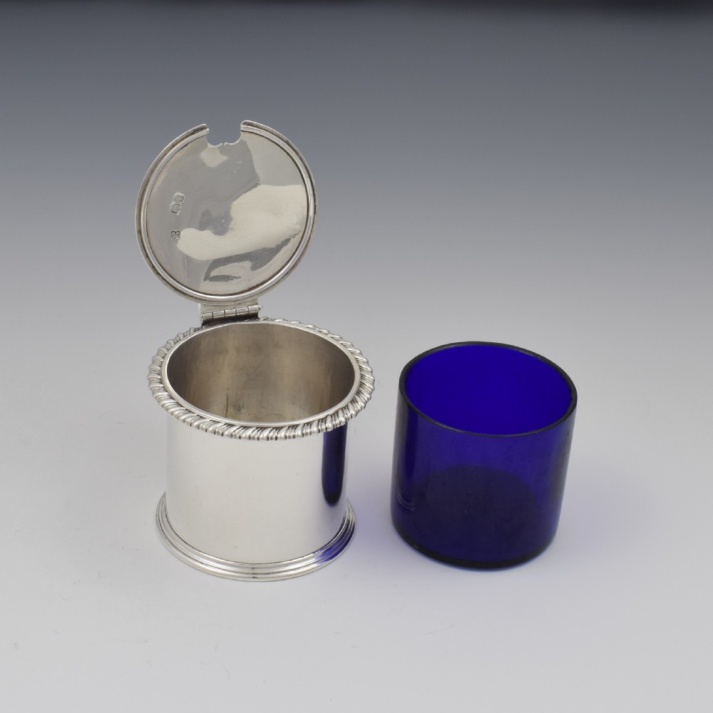 Victorian Silver Drum Mustard Pot London 1866 View IX