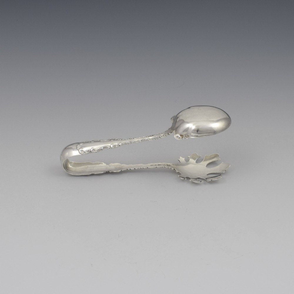 Art Nouveau American Sterling Silver Ice Tongs Whiting c.1890