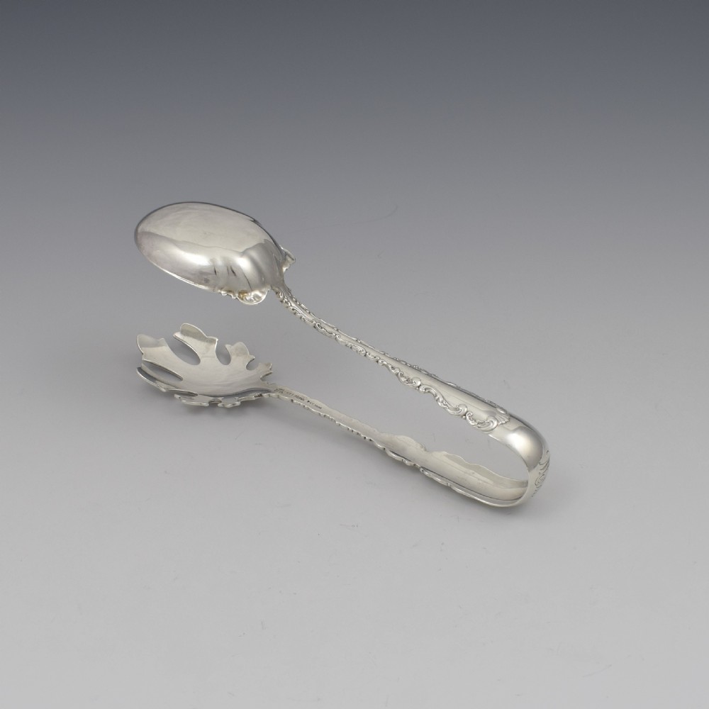 Art Nouveau American Sterling Silver Ice Tongs Whiting c.1890 View III