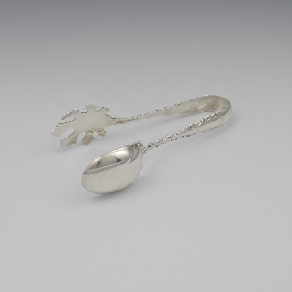 Art Nouveau American Sterling Silver Ice Tongs Whiting c.1890 View IV