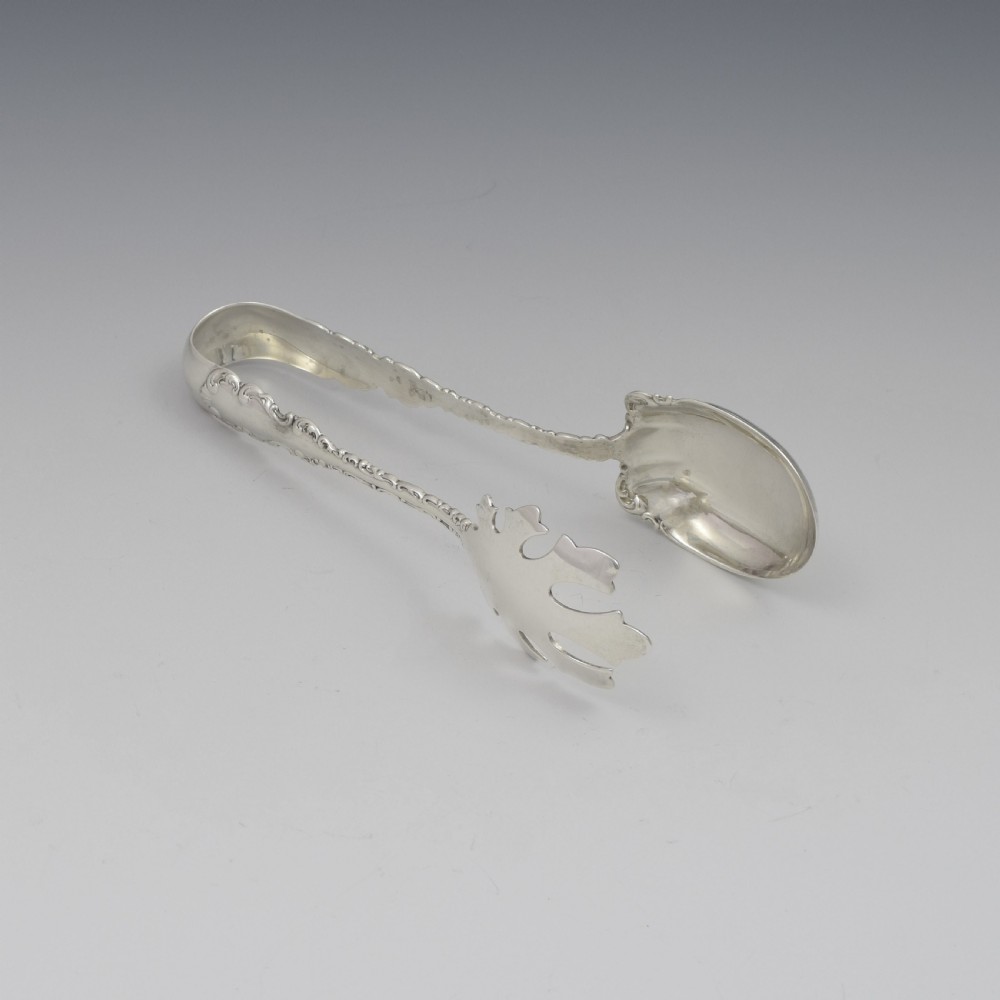 Art Nouveau American Sterling Silver Ice Tongs Whiting c.1890 View V