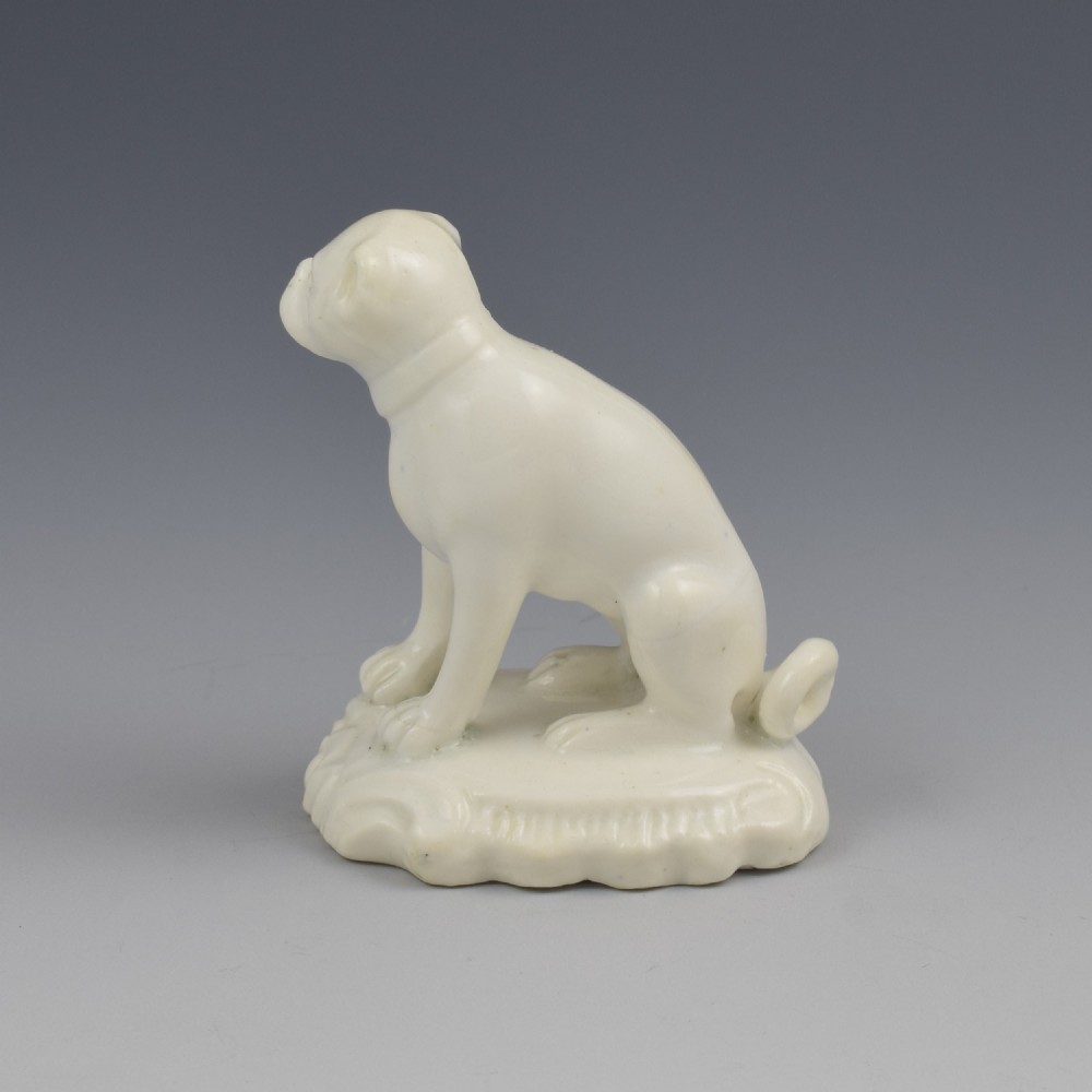 Derby Porcelain White Glazed Figure Of A Pug c.1830 View V