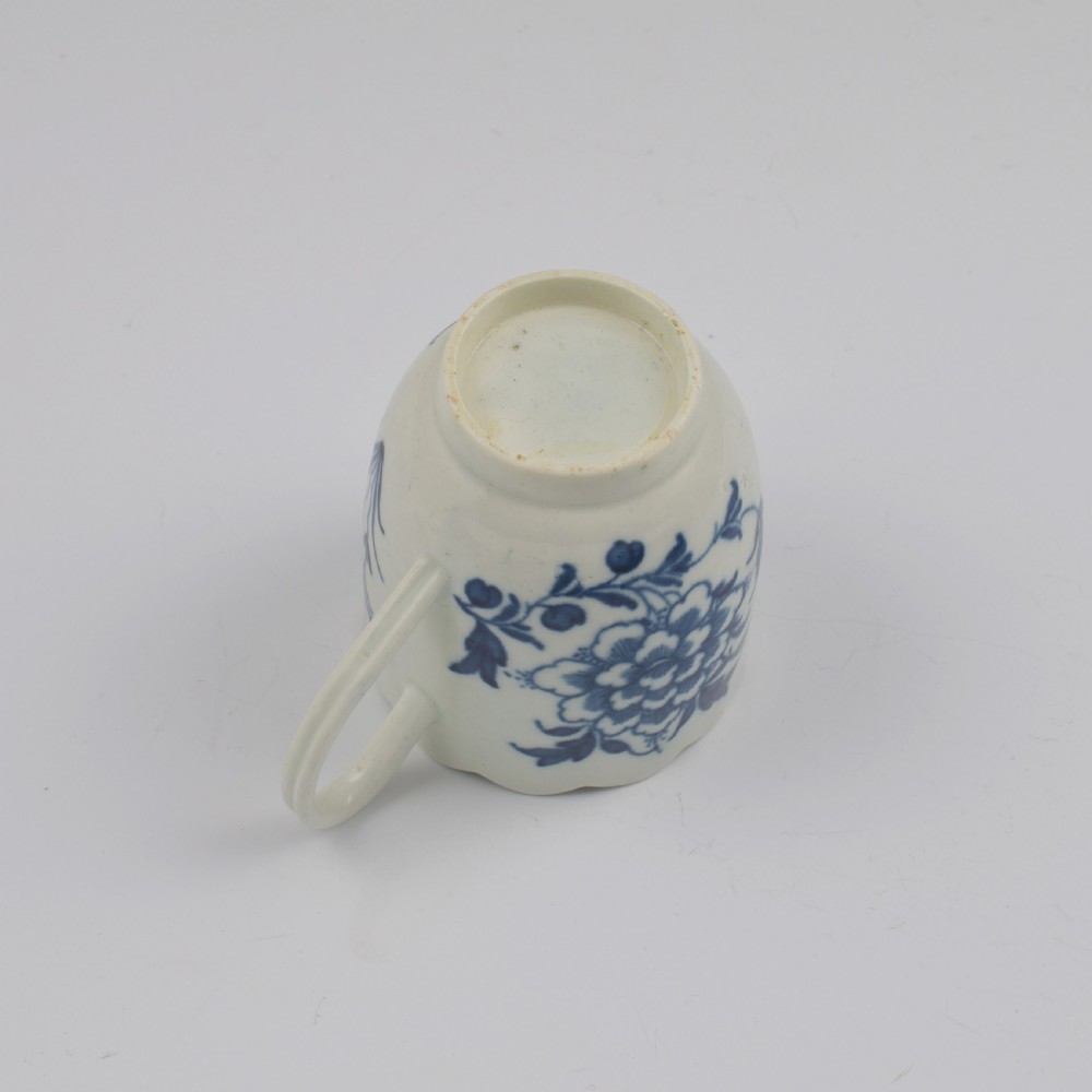 First Period Worcester Porcelain Scalloped Peony Coffee Cup c.1765-1770 View VII