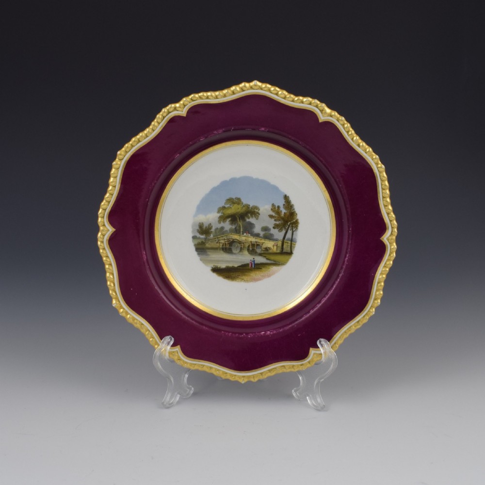 Flight, Barr & Barr Worcester Porcelain Dessert Dish Godstow Bridge