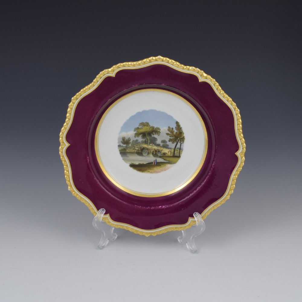 Flight, Barr & Barr Worcester Porcelain Dessert Dish Godstow Bridge View IV